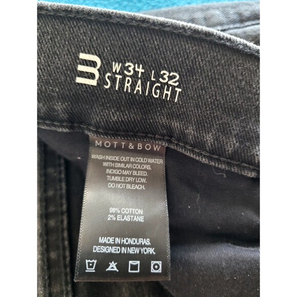 Mott And Bow Mens Straight Leg Stone Gray Jeans 34x32 Classic Loose Denim - Picture 7 of 12